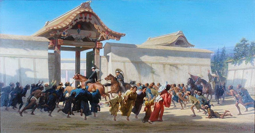 Il barone Von Hübner entra nel palazzo imperiale di Kyoto il 21 settembre 1871